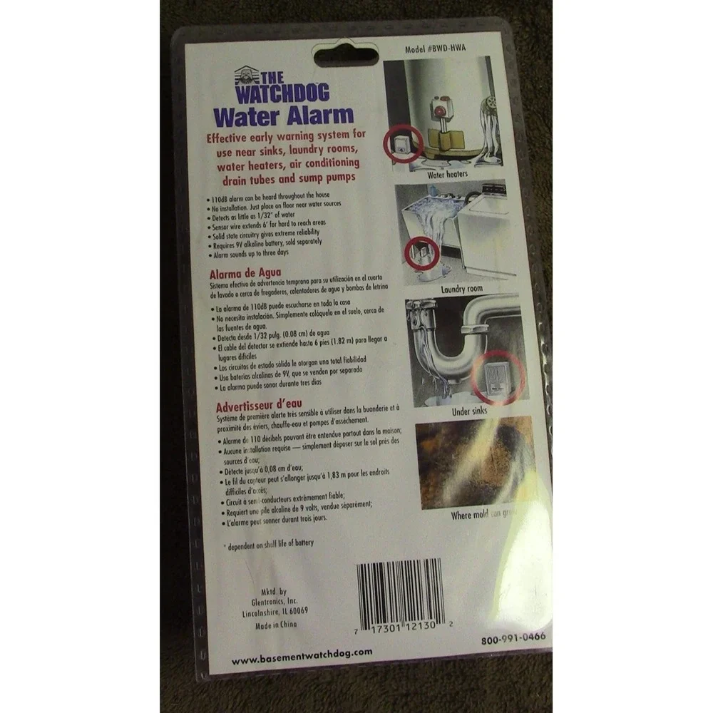 Glentronics #BWD-HWA The Watchdog Water Alarm Early Leak Warning System